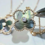 ¡®Twinkle jewelry¡¯CLOVER 15MM DIAMOND AND MOTHER-OF-GREY NECKLACE
