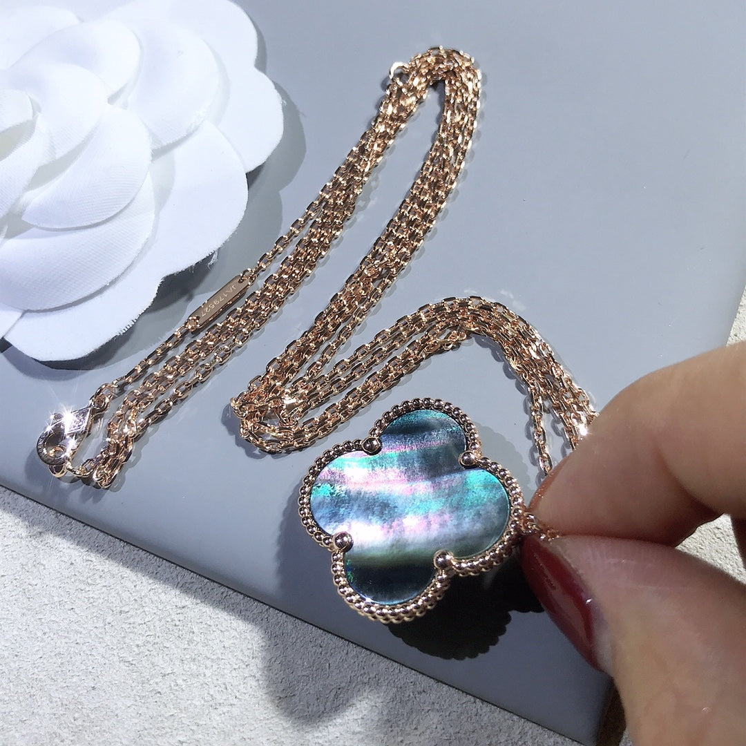 ¡®Twinkle jewelry¡¯CLOVER 25MM GOLD DARK MOP BIG CLOVER NECKLACE