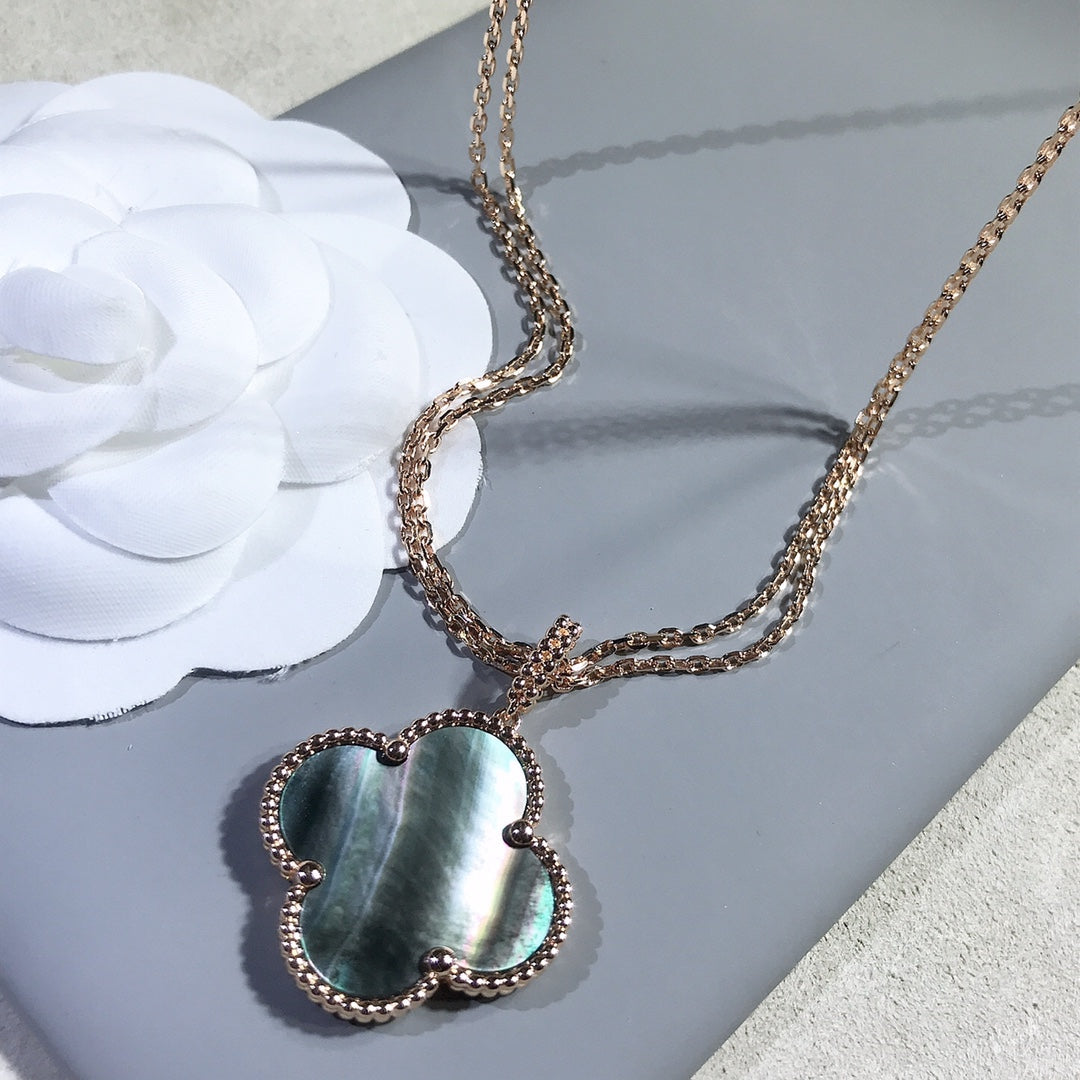 ¡®Twinkle jewelry¡¯CLOVER 25MM GOLD DARK MOP BIG CLOVER NECKLACE