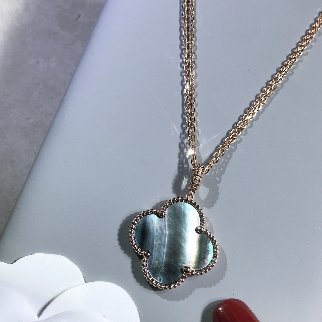 ¡®Twinkle jewelry¡¯CLOVER 25MM GOLD DARK MOP BIG CLOVER NECKLACE