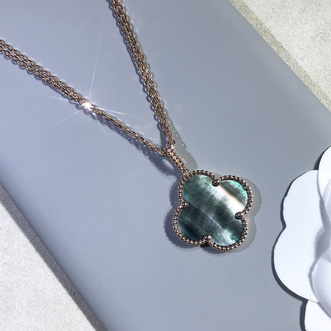 ¡®Twinkle jewelry¡¯CLOVER 25MM GOLD DARK MOP BIG CLOVER NECKLACE