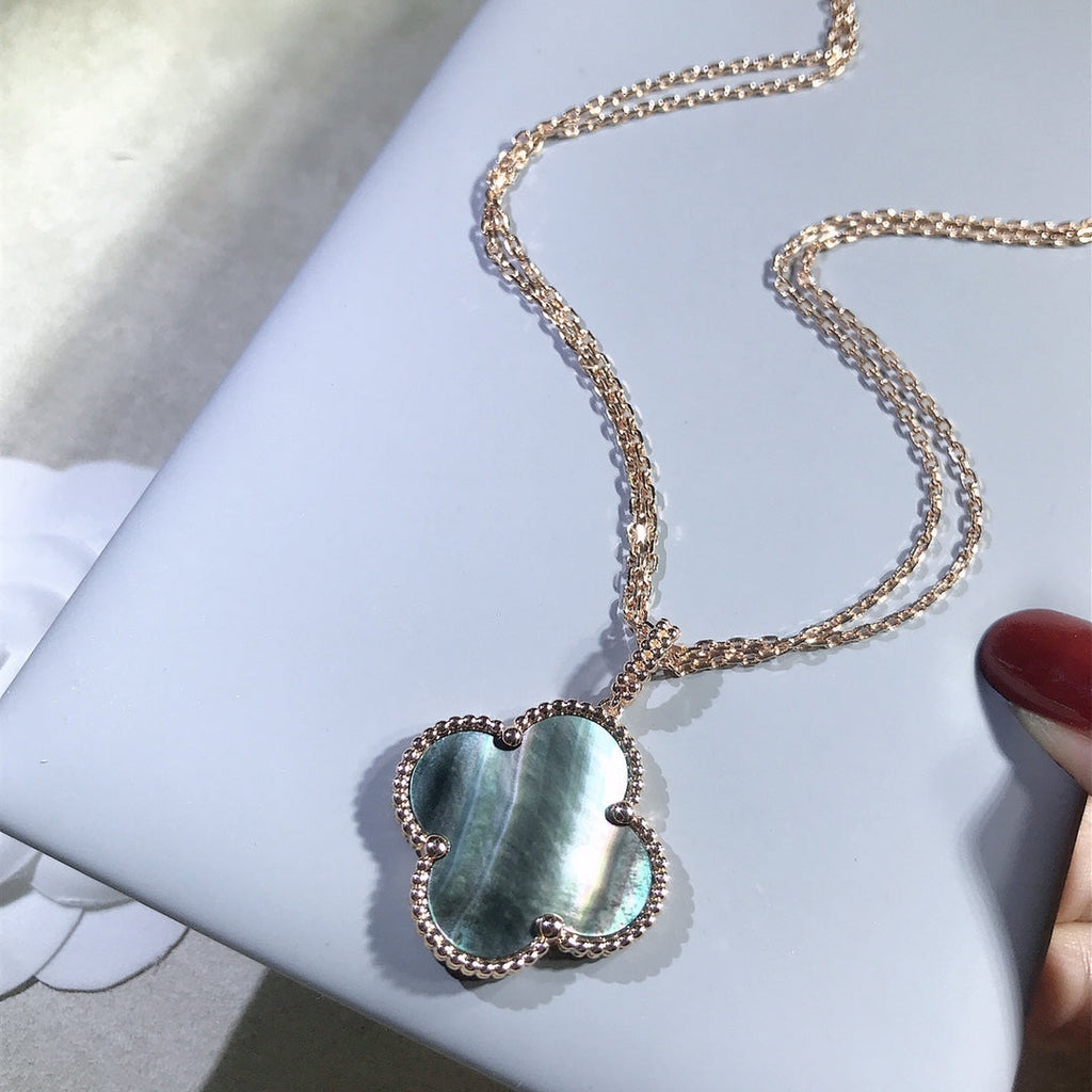 ¡®Twinkle jewelry¡¯CLOVER 25MM GOLD DARK MOP BIG CLOVER NECKLACE
