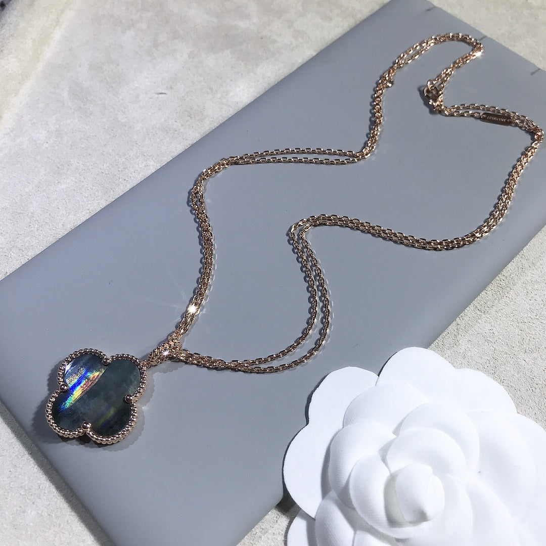 ¡®Twinkle jewelry¡¯CLOVER 25MM GOLD DARK MOP BIG CLOVER NECKLACE