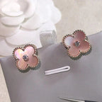 ¡®Twinkle jewelry¡¯CLOVER MEDIUM 1 MOTIFS  PINK MOP DIAMOND EARRINGS