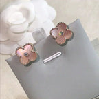 ¡®Twinkle jewelry¡¯CLOVER MEDIUM 1 MOTIFS  PINK MOP DIAMOND EARRINGS