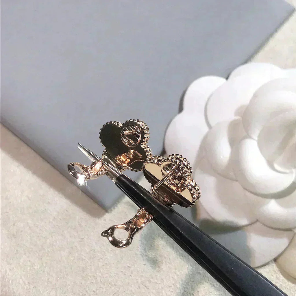 ¡®Twinkle jewelry¡¯CLOVER MEDIUM 1 MOTIFS  PINK MOP DIAMOND EARRINGS