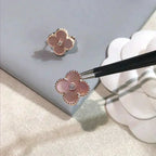 ¡®Twinkle jewelry¡¯CLOVER MEDIUM 1 MOTIFS  PINK MOP DIAMOND EARRINGS