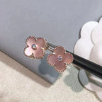 ¡®Twinkle jewelry¡¯CLOVER MEDIUM 1 MOTIFS  PINK MOP DIAMOND EARRINGS
