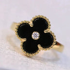 ¡®Twinkle jewelry¡¯CLOVER ONYX RING GOLD DIAMOND