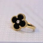 ¡®Twinkle jewelry¡¯CLOVER ONYX RING GOLD DIAMOND