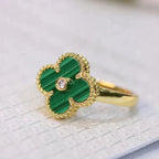 ¡®Twinkle jewelry¡¯CLOVER MALACHITE RING GOLD DIAMOND