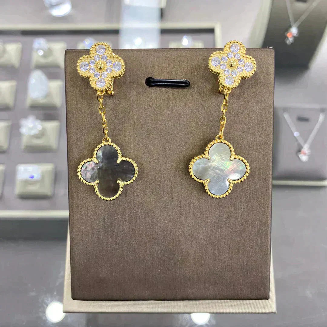 ¡®Twinkle jewelry¡¯CLOVER  2 MOTIFS  DIAMOND  EARRINGS (MULTIPLE CHOICESç´
