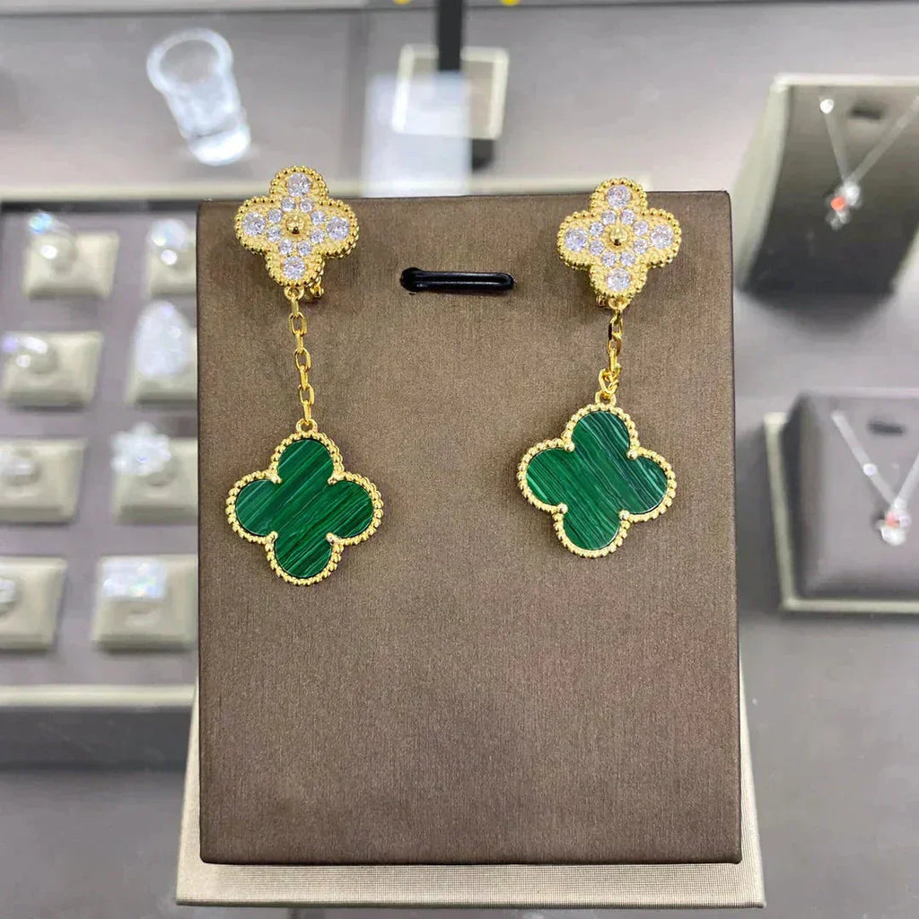 ¡®Twinkle jewelry¡¯CLOVER  2 MOTIFS  DIAMOND  EARRINGS (MULTIPLE CHOICESç´