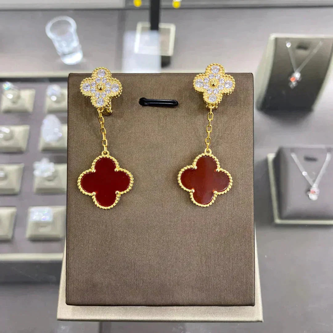 ¡®Twinkle jewelry¡¯CLOVER  2 MOTIFS  DIAMOND  EARRINGS (MULTIPLE CHOICESç´