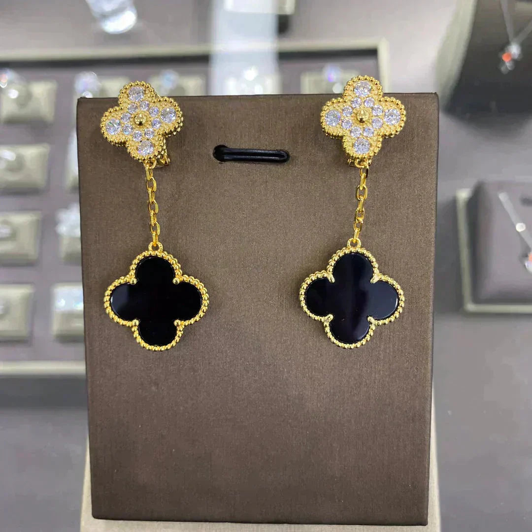 ¡®Twinkle jewelry¡¯CLOVER  2 MOTIFS  DIAMOND  EARRINGS (MULTIPLE CHOICESç´