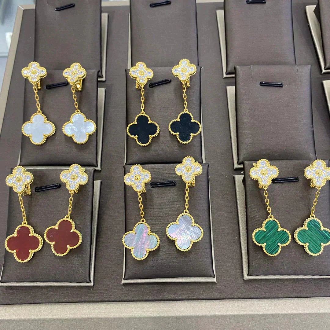 ¡®Twinkle jewelry¡¯CLOVER  2 MOTIFS  DIAMOND  EARRINGS (MULTIPLE CHOICESç´