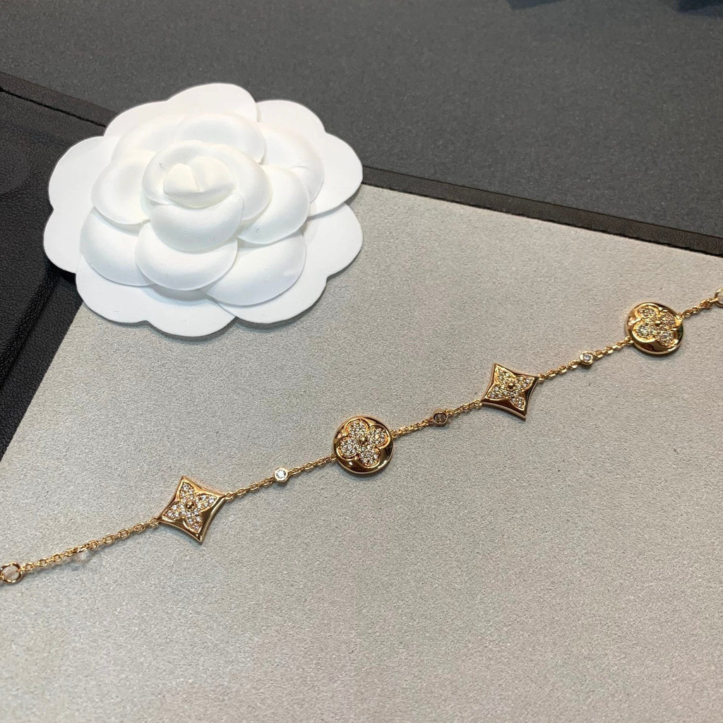 ¡®Twinkle jewelry¡¯STAR AND SUN 4 MOTIFS GOLD DIAMONDS BRACELET