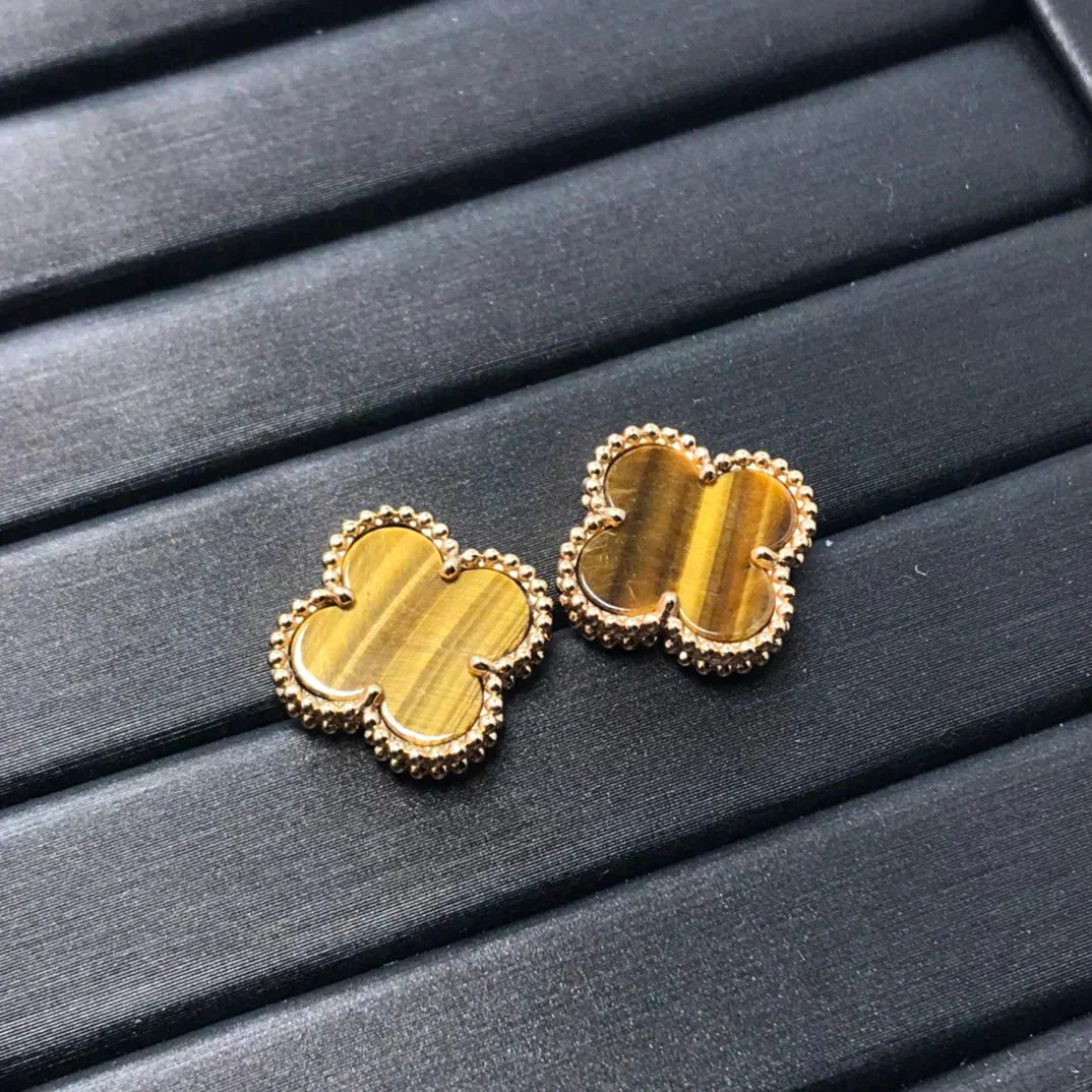 ¡®Twinkle jewelry¡¯CLOVER MEDIUM 1 MOTIFS TIGER EYE EARRINGS