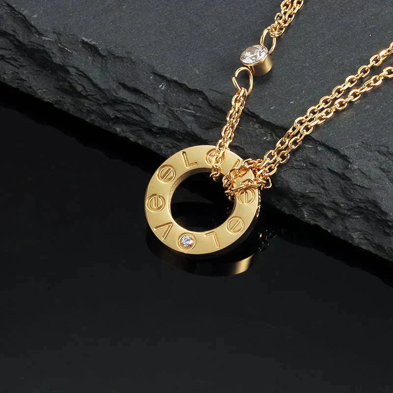 ¡®Twinkle jewelry¡¯LOVE NECKLACE 16MM 2 DIAMONDS