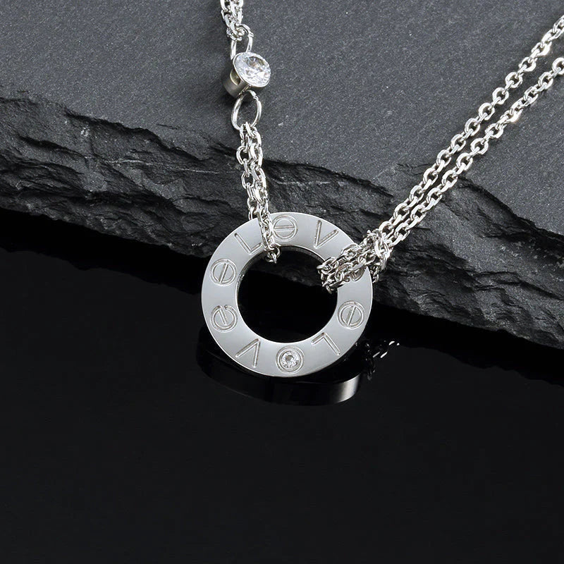 ¡®Twinkle jewelry¡¯LOVE NECKLACE 16MM 2 DIAMONDS