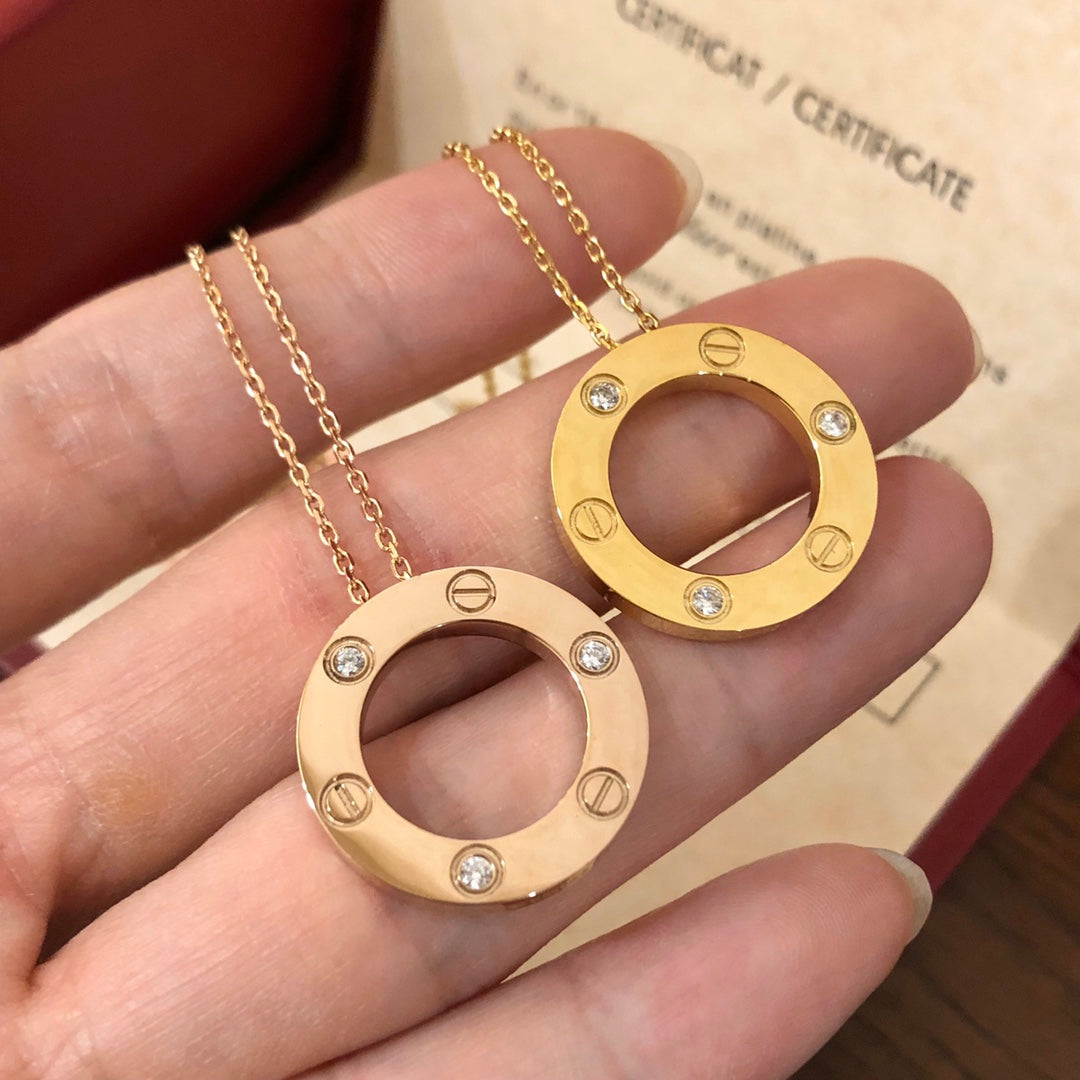 ¡®Twinkle jewelry¡¯LOVE NECKLACE 16MM 3 DIAMONDS
