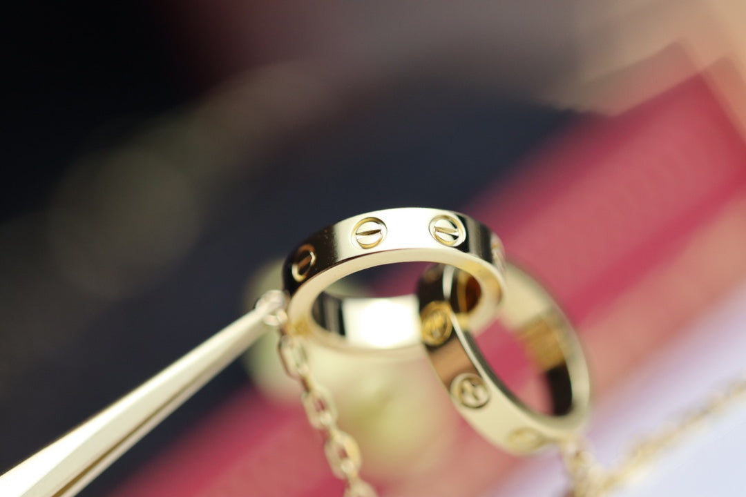 ¡®Twinkle jewelry¡¯LOVE NECKLACE DOUBLE RING GOLD
