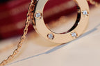 ¡®Twinkle jewelry¡¯LOVE NECKLACE 16MM 6 DIAMONDS PINK GOLD