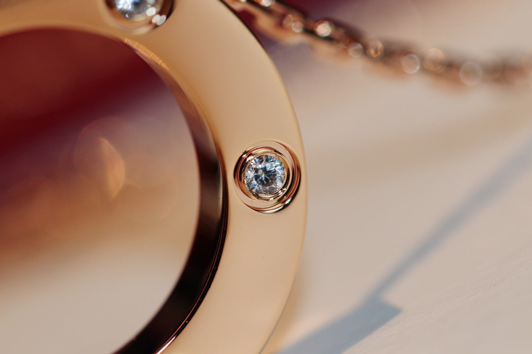 ¡®Twinkle jewelry¡¯LOVE NECKLACE 16MM 6 DIAMONDS PINK GOLD