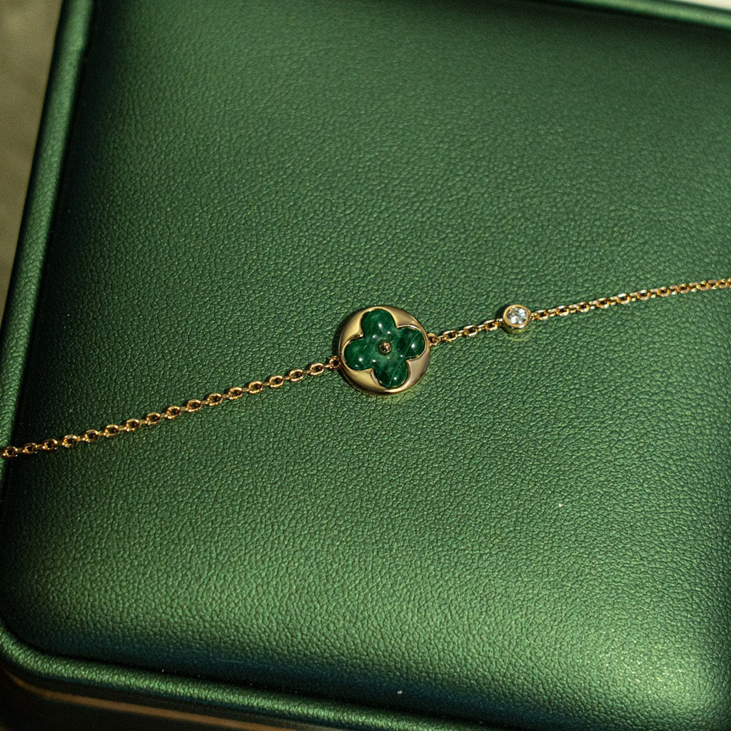 ¡®Twinkle jewelry¡¯SUN MALACHITE 1 DIAMOND PINK GOLD BRACELET
