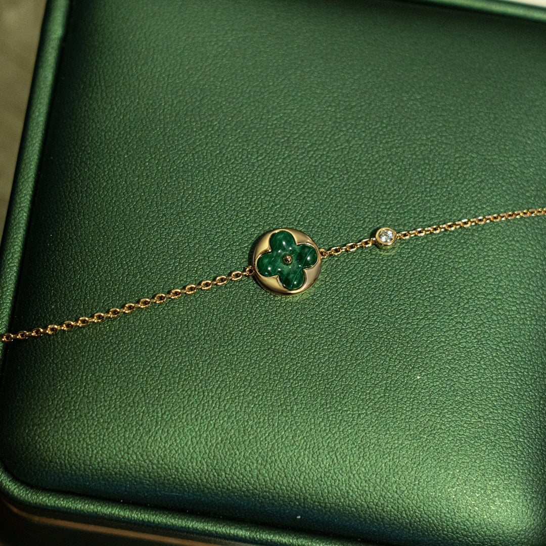 ¡®Twinkle jewelry¡¯SUN MALACHITE 1 DIAMOND PINK GOLD BRACELET