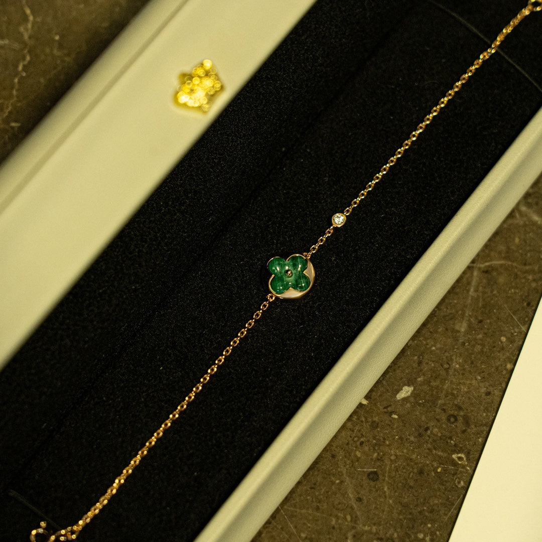 ¡®Twinkle jewelry¡¯SUN MALACHITE 1 DIAMOND PINK GOLD BRACELET