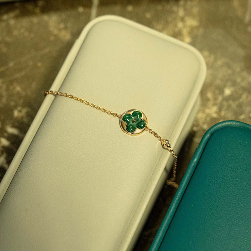 ¡®Twinkle jewelry¡¯SUN MALACHITE 1 DIAMOND PINK GOLD BRACELET