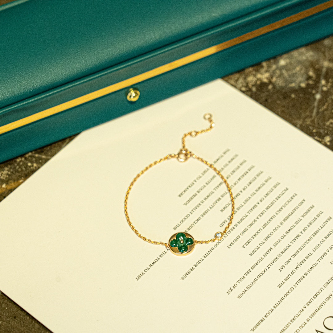 ¡®Twinkle jewelry¡¯SUN MALACHITE 1 DIAMOND PINK GOLD BRACELET