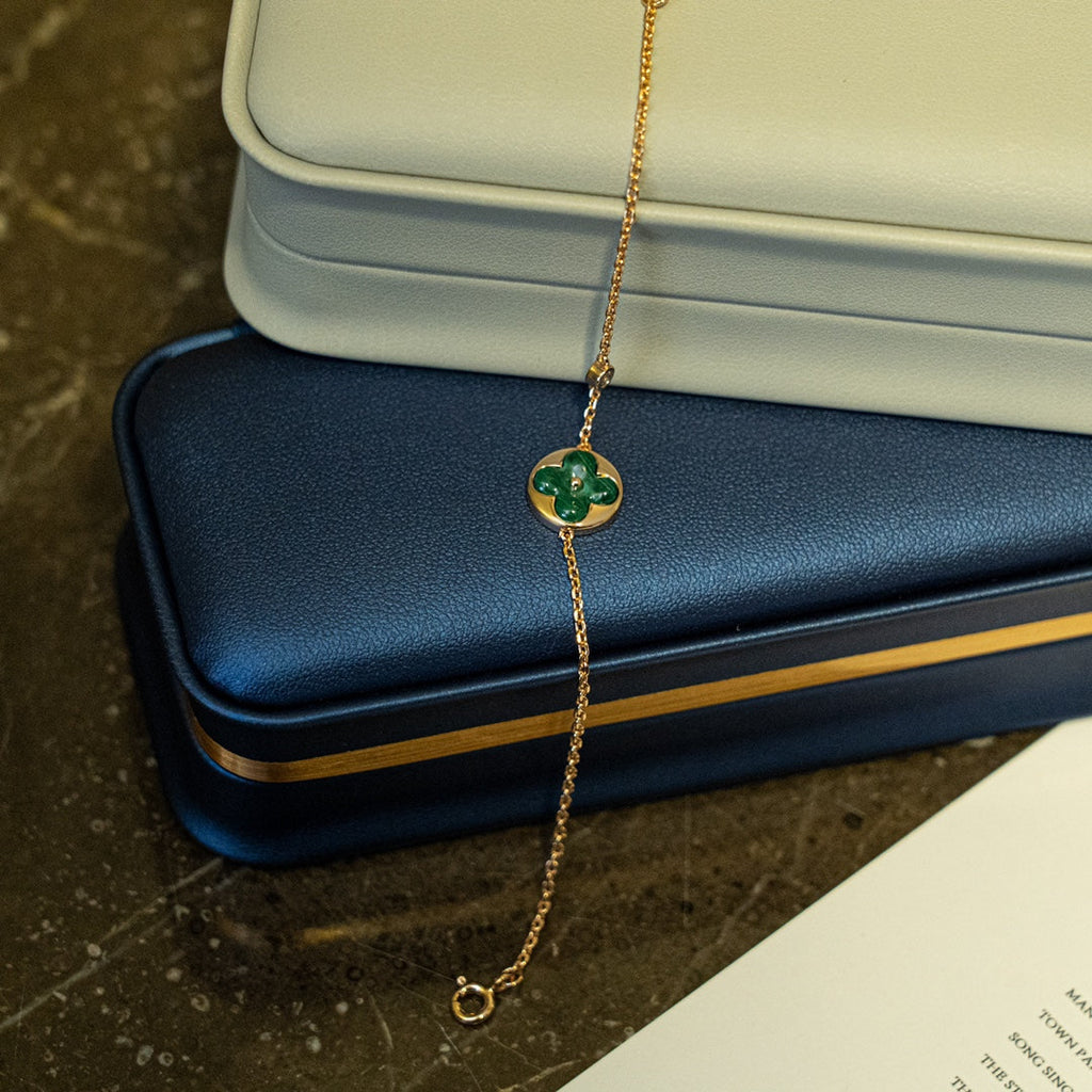 ¡®Twinkle jewelry¡¯SUN MALACHITE 1 DIAMOND PINK GOLD BRACELET