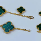 ¡®Twinkle jewelry¡¯MAGIC CLOVER MALACHITE GOLD BRACELET 5 MOTIFS