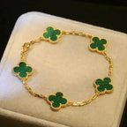 [Twinkle jewelry]New  CLOVER 5 MOTIF MALACHITE BRACELET COLLECTION