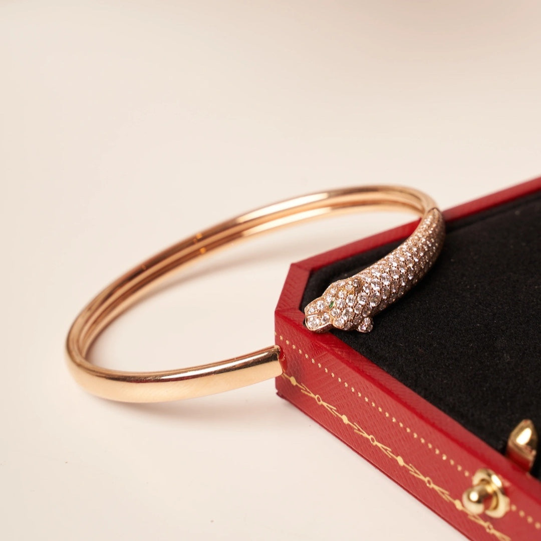 ¡®Twinkle jewelry¡¯PANTHERE ROSE GOLD DIAMOND OPEN BRACELET