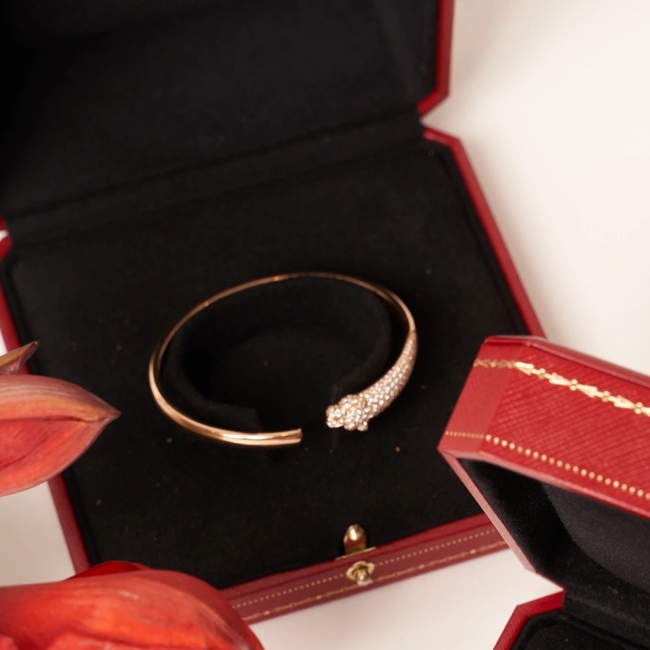 ¡®Twinkle jewelry¡¯PANTHERE ROSE GOLD DIAMOND OPEN BRACELET