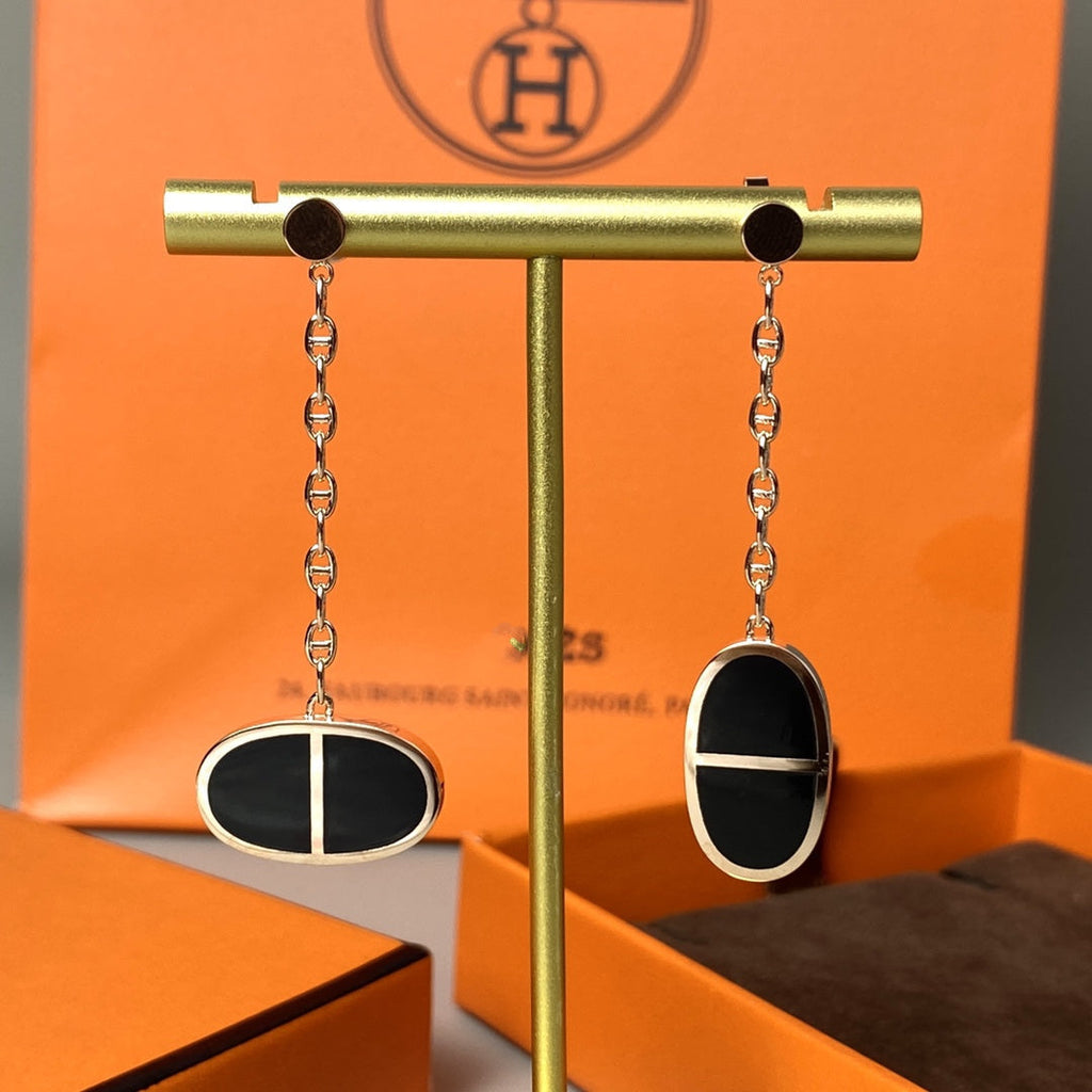 ¡®Twinkle jewelry¡¯CHAINE VERSO BLACK CERAMIC EARRINGS
