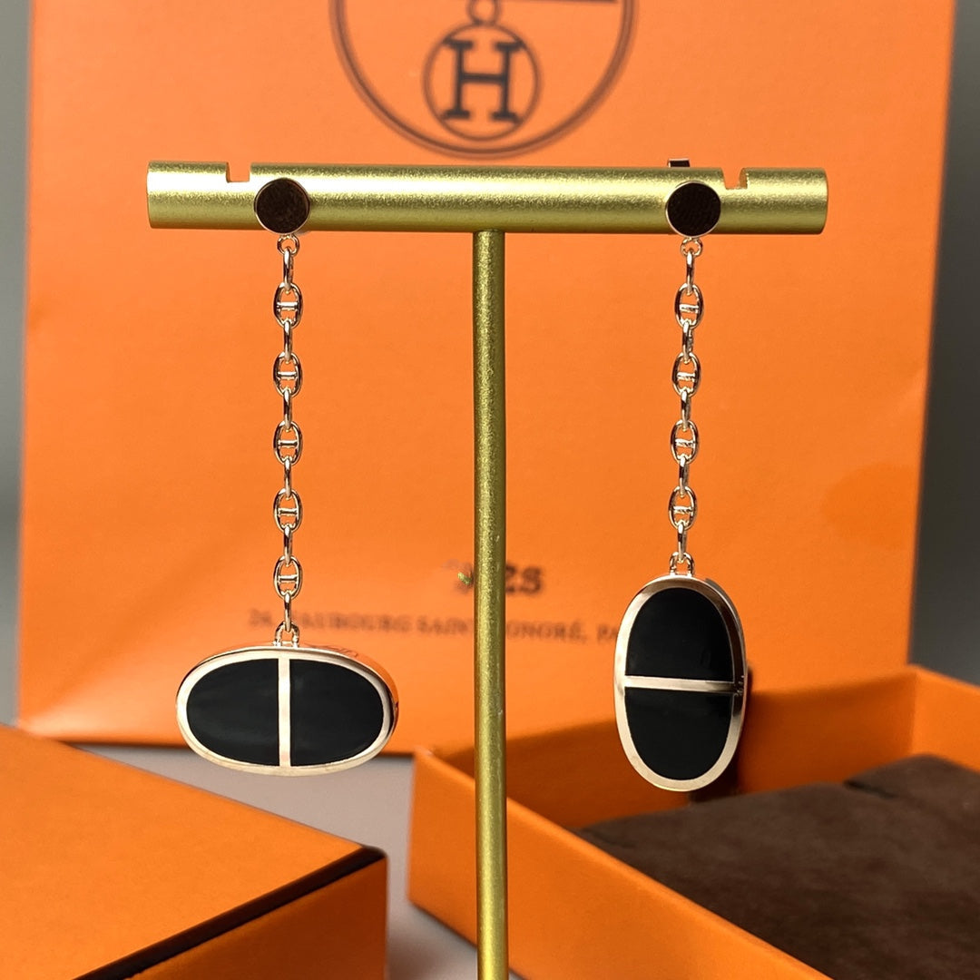 ¡®Twinkle jewelry¡¯CHAINE VERSO BLACK CERAMIC EARRINGS