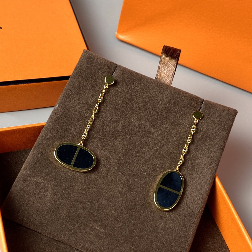 ¡®Twinkle jewelry¡¯CHAINE VERSO BLACK CERAMIC EARRINGS
