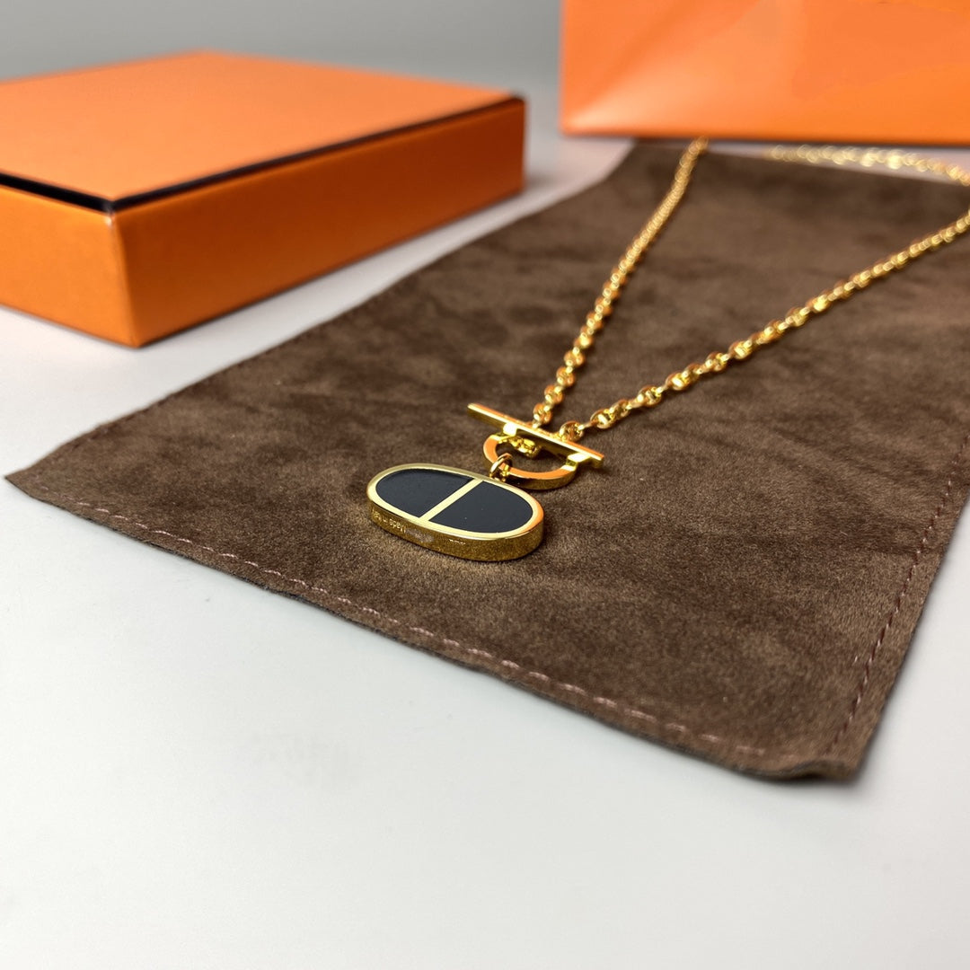 ¡®Twinkle jewelry¡¯CHAINE VERSO BLACK CERAMIC NECKLACE