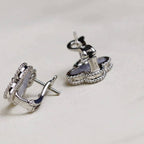 ¡®Twinkle jewelry¡¯CLOVER MEDIUM 1 MOTIFS  WHITE MOP EARRINGS SILVER