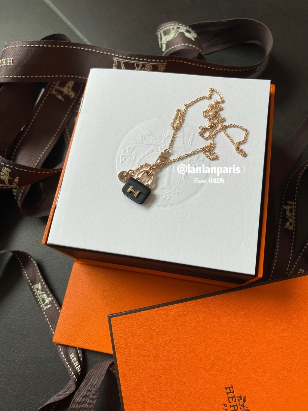 ¡®Twinkle jewelry¡¯CONSTANCE BLACK PEDANT PINK GOLD NECKLACE