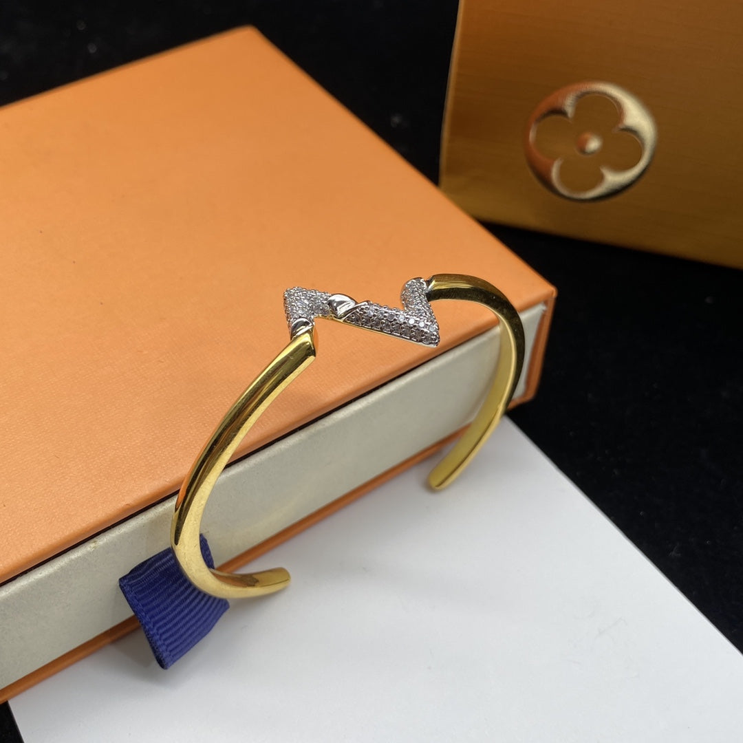 ¡®Twinkle jewelry¡¯VOLTE UPSITE DOWN DIAMOND GOLD OPEN BRACELET