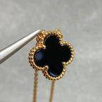 ¡®Twinkle jewelry¡¯CLOVER 15MM BLACK ONYX SINGLE FLOWER NECKLACE