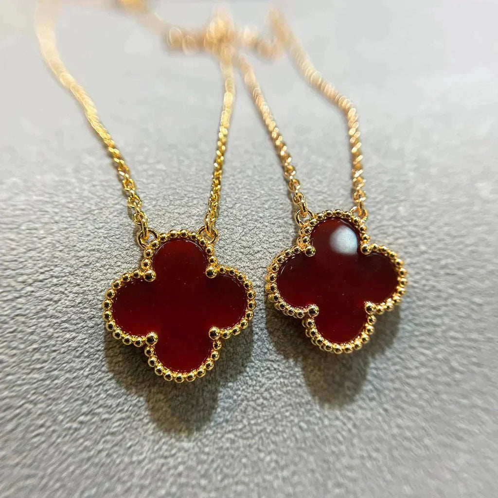 ¡®Twinkle jewelry¡¯CLOVER 15MM CARNELIAN SINGLE FLOWER NECKLACE