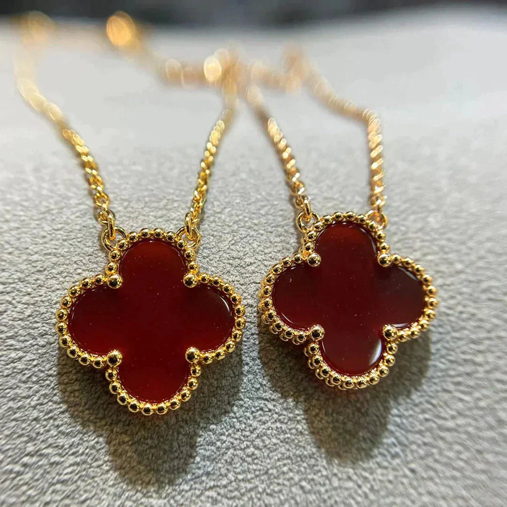 ¡®Twinkle jewelry¡¯CLOVER 15MM CARNELIAN SINGLE FLOWER NECKLACE