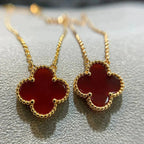 ¡®Twinkle jewelry¡¯CLOVER 15MM CARNELIAN SINGLE FLOWER NECKLACE
