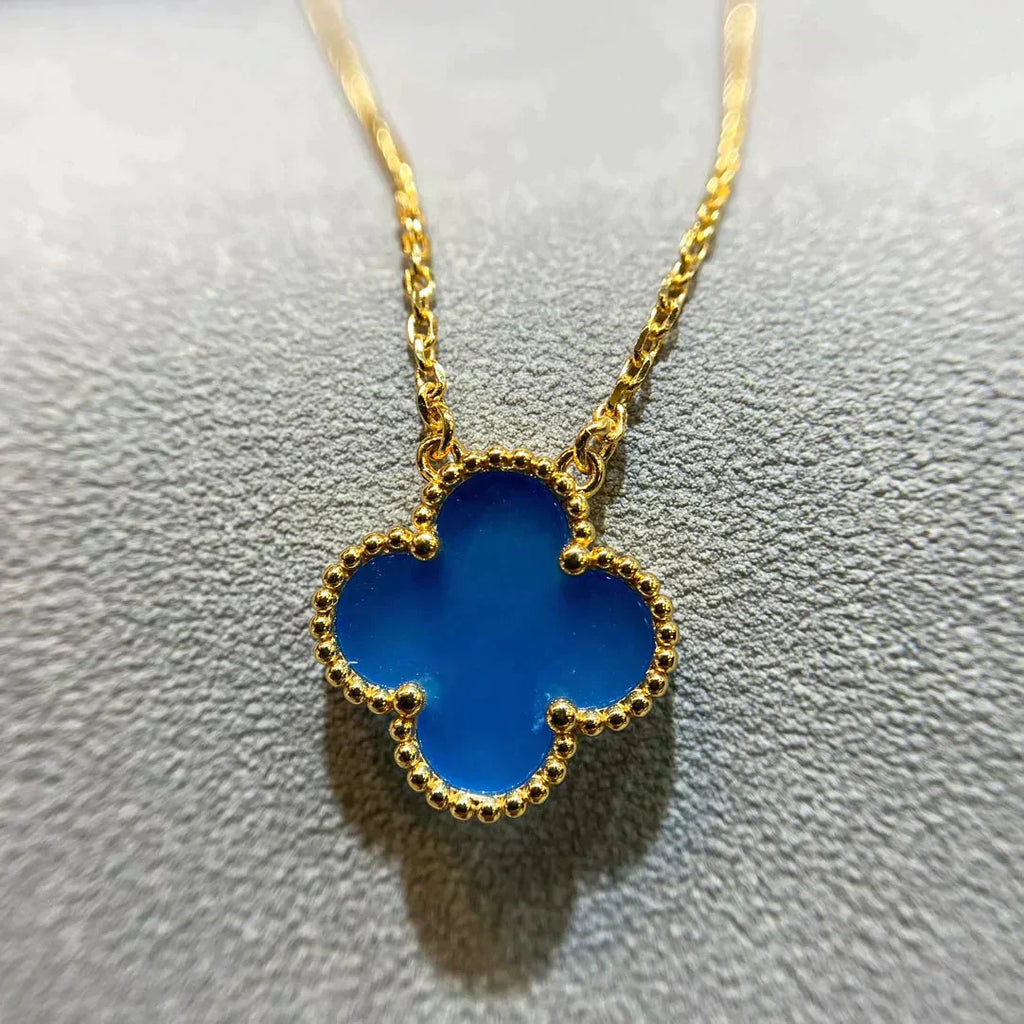 ¡®Twinkle jewelry¡¯CLOVER 15MM BLUE AGATE NECKLACE